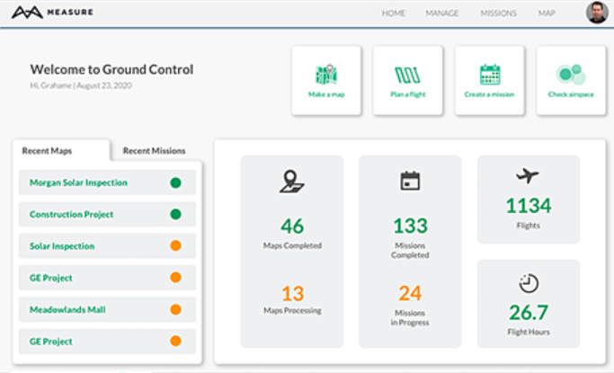screenshot of Measure Ground Control